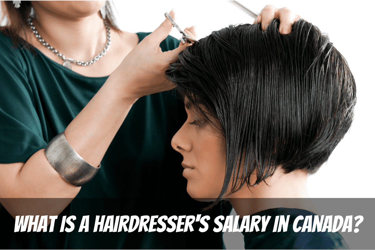 Une femme coupe les cheveux de son client pour gagner le salaire d'un coiffeur au Canada