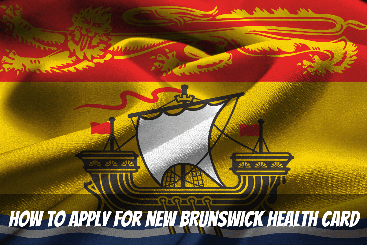Le drapeau provincial sert de toile de fond pour savoir comment demander une carte de santé du Nouveau-Brunswick au Canada