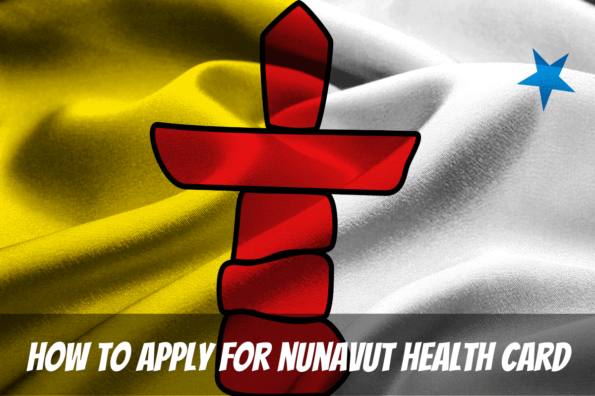 Le drapeau territorial est une toile de fond pour savoir comment demander la carte de santé du Nunavut au Canada