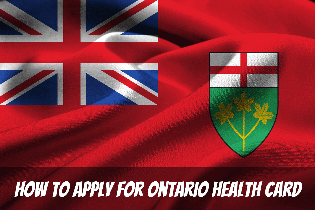 Le drapeau provincial sert de toile de fond pour savoir comment demander la carte Santé de l'Ontario au Canada