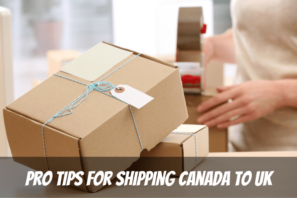 Packages On A Table Ready For Cheapest Canada To Uk Shipping