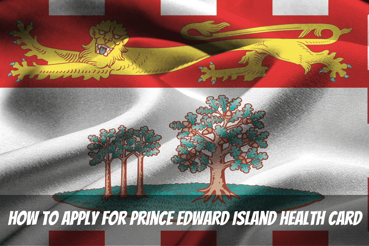 Le drapeau provincial est une toile de fond pour savoir comment demander une carte de santé de l'Île-du-Prince-Édouard au Canada