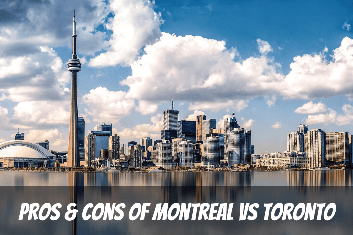 El hermoso horizonte de Toronto desde el lago Ontario en los pros y los contras de vivir en Montreal frente a Toronto