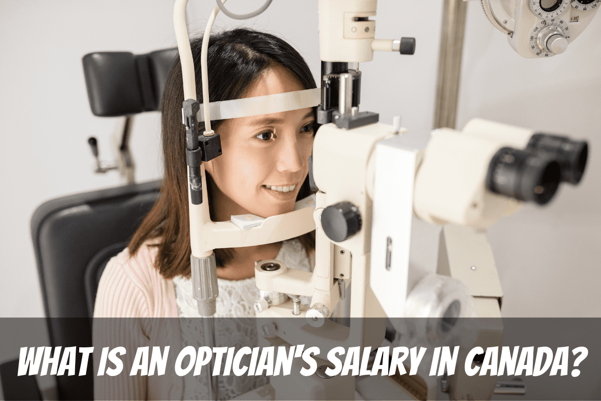 Salario de un óptico en Canadá A una joven le hacen un examen de la vista