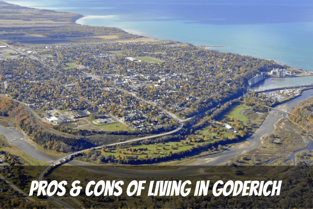 Aerial Fall View Lake Huron And Maitland River Pros And Cons Of Living In Goderich Ontario Canada