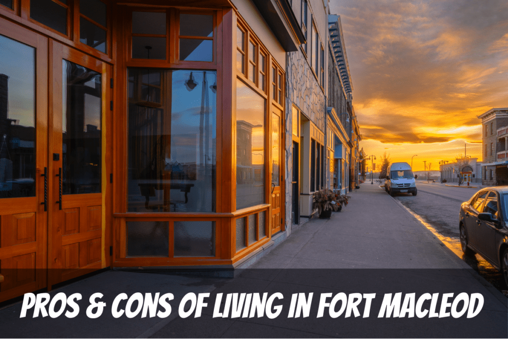 Icy Downtown Street View In Winter At Sunset Pros And Cons Of Living In Fort Macleod Alberta Canada