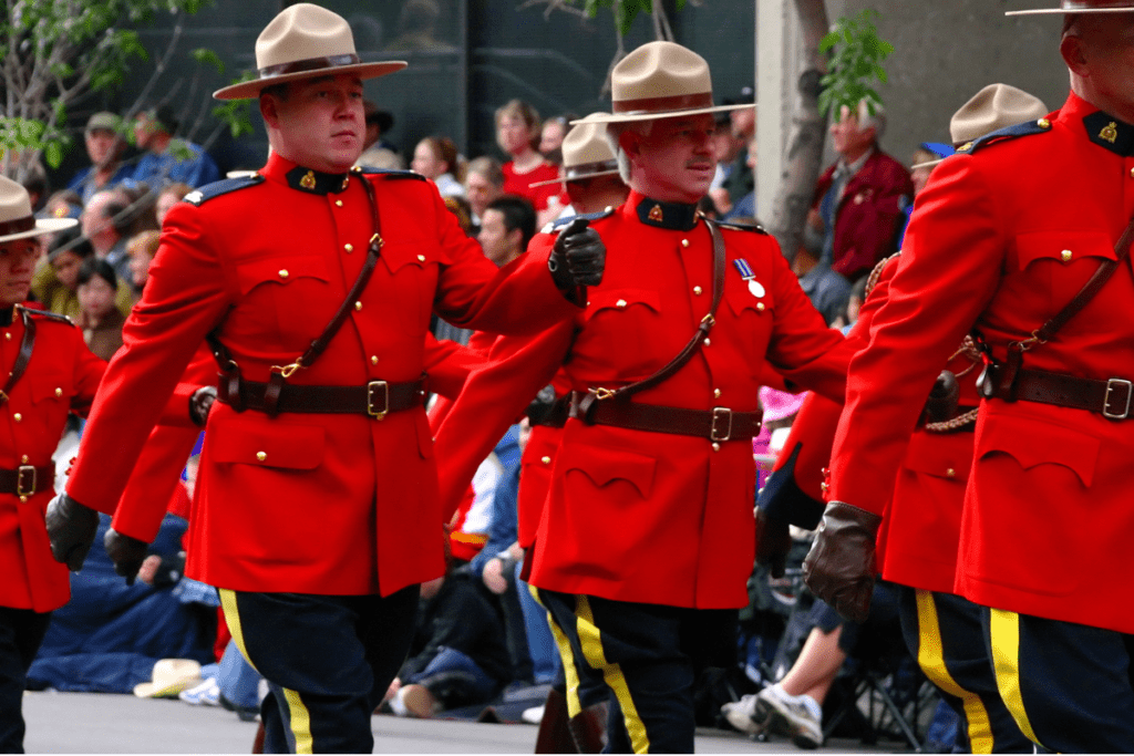 Rcmp Officers Marching In Canada