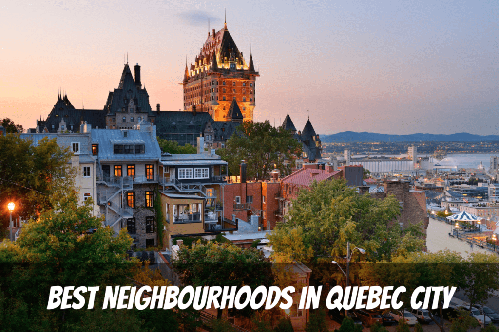 市中心和河流的城市景观 城市灯光照亮加拿大魁北克市最佳社区