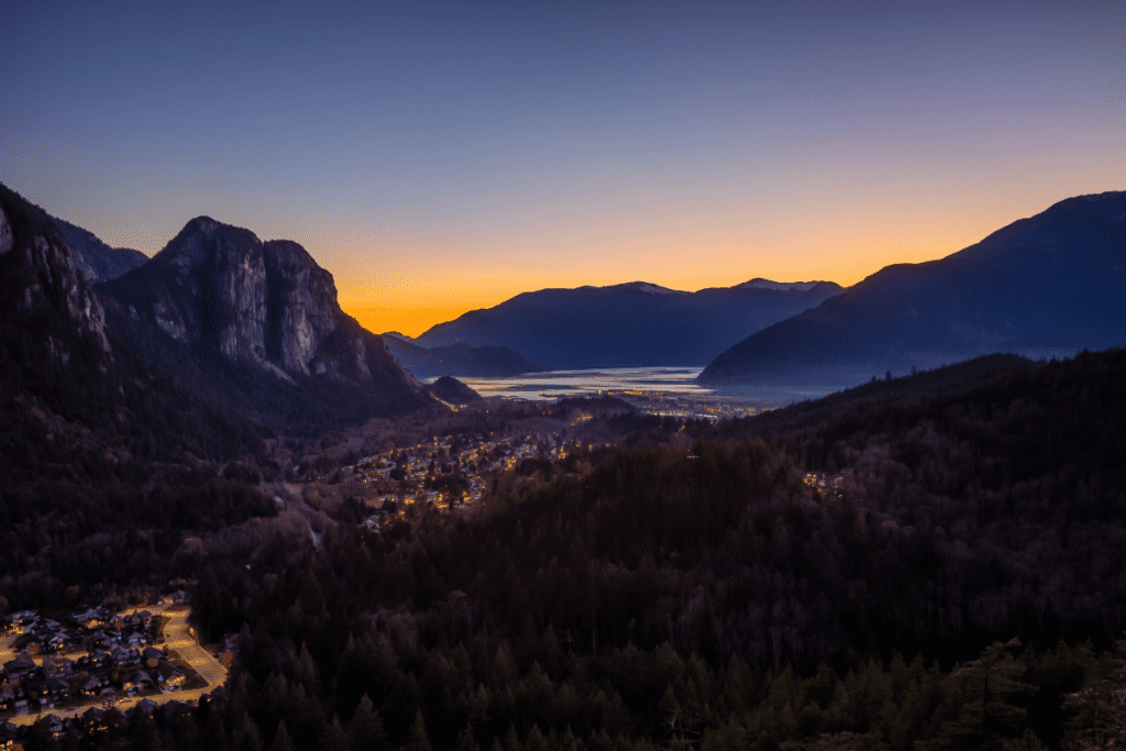Sunset At Squamish One Of Best Small Towns In Bc Canada