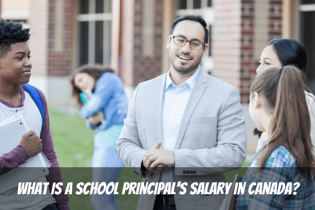 The Head Of A School Talks To Three Students In The School Grounds To Earn His School Principal's Salary In Canada