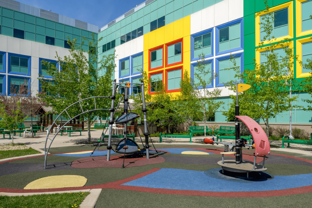Play Area At Alberta Children'S Hospital In Calgary On Sunny Summer Day One Of The Best Reasons To Move To Alberta Canada