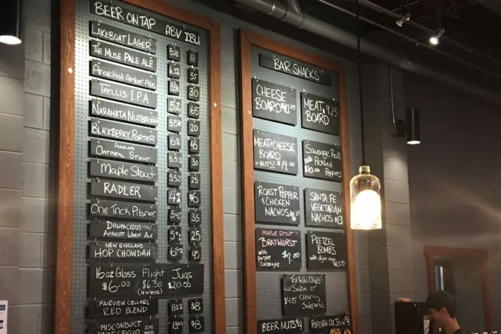 A Chalkboard Menu For Cannery Brewing A Craft Brewery In Penticton One Of The Best Reasons To Move To Bc