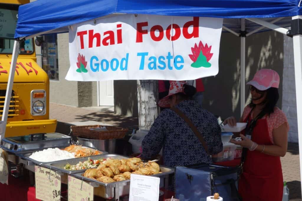 Thai Food Stand At Penticton Farmers Market On A Sunny Day One Of The Best Reasons To Move To Bc