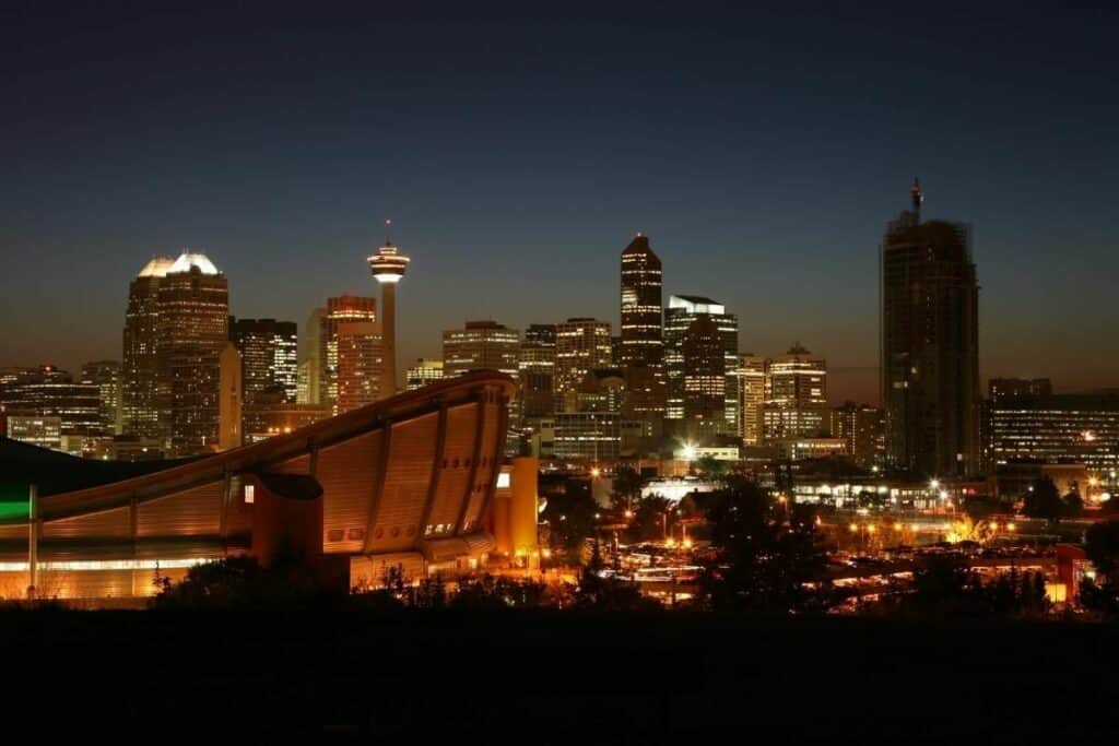 Calgary Saddledome At Night Home Of Calgary Flames Ice Hockey Team One Of Best Reasons To Move To Alberta