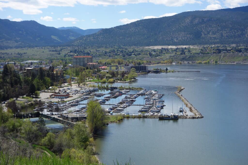 Aerial View Of Penticton Marina On Sunny Summer Day One Of The Best Reasons To Move To Bc